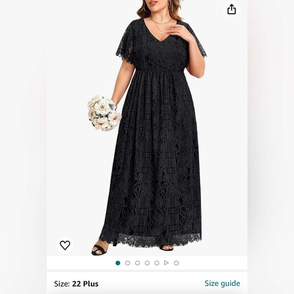 Pinup Fashion Women Plus Size Lace V Neck Boho Briedesmaid A Line Maxi Dress